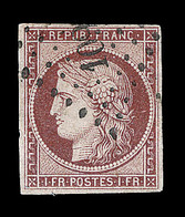 O N°6 - 1F Carmin Foncé - TB - 1849-1850 Cérès