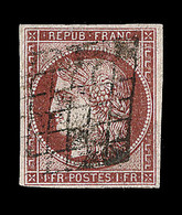 O N°6B - 1F Carmin Brun - Signé Pasquet/Calves - TB - 1849-1850 Ceres