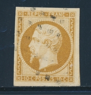 O N°9 - 10c Bistre Jaune - Obl. Gros Points - Pli D'angle - Asp. TB - 1852 Louis-Napoléon