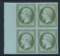 * N°11 - Bloc De 4 - BDF (10mm) - Charnière Légère - TB - 1853-1860 Napoléon III.