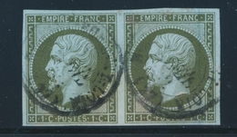 O N°11 - 1c Olive - Paire - TB - 1853-1860 Napoléon III