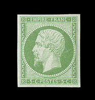 * N°12a - 5c Vert Jaune - Signé - B - 1853-1860 Napoléon III