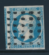 O N°15 - Obl. Annulation Gros Points - Signé Macoveanu - Filet Voisin - TB - 1853-1860 Napoléon III