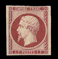 * N°18 - 1F Carmin - Certif. Robineau - B - 1853-1860 Napoléon III.