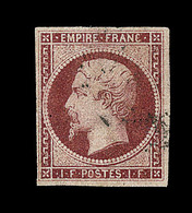 O N°18 - 1F Carmin - Signé Brun - TB - 1853-1860 Napoléon III