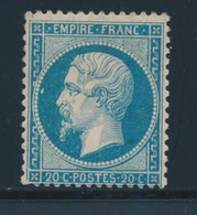 ** N°22 - 20c Bleu - Variété Point Blanc - TB - 1862 Napoléon III.