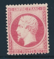 (*) N°24 - 80c Rose - Signé Bühler - TB - 1862 Napoléon III