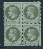 ** N°25 - 1c Bronze - Bloc De 4 - TB - 1863-1870 Napoléon III Con Laureles