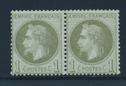 ** N°25 - Paire - TB - 1863-1870 Napoléon III Lauré