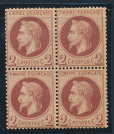 **/* N°26 - Bloc De 4 - 2 Ex ** - TB - 1863-1870 Napoleone III Con Gli Allori