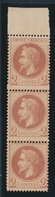 **/* N°26A - Bde De 3 Vertic. - BDF - 1 Ex ** - B/TB - 1863-1870 Napoléon III Lauré