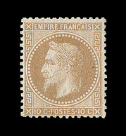 * N°28Ba - 10c Bistre Foncé - Signé MIRO - TB - 1863-1870 Napoleon III With Laurels