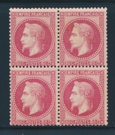 ** N°32 - 80c Rose - Bloc De 4 - Signé Calves, Brun Et Roumet - TB - 1863-1870 Napoléon III Lauré