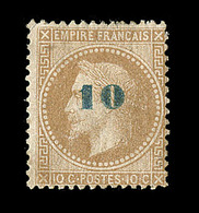 * N°34 - 10 S/10c - Non Emis - Charn. Marquée - Signé Calves - TB - 1863-1870 Napoléon III Con Laureles