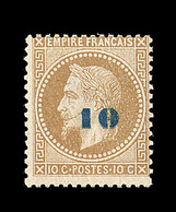 * N°34 - 10 S/10c Bistre - Non Emis - TB - 1863-1870 Napoleon III With Laurels