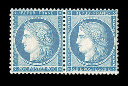 * N°37 - 20c Bleu - Paire - Comme ** - TB - 1870 Belagerung Von Paris
