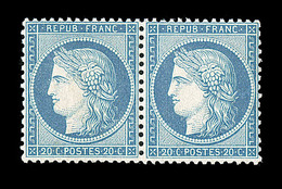 * N°37 - 20c Bleu - Paire - Comme ** - TB - 1870 Assedio Di Parigi