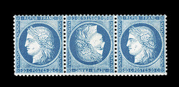 (**) N°37c - 20c Bleu - Tête Bêche Ds Bde De 3 - Signé Brun - TB - 1870 Beleg Van Parijs