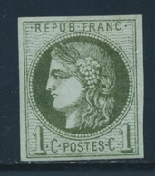 * N°39A - 1c Olive - R1 - TB - 1870 Bordeaux Printing