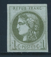 * N°39A - 1c Olive - R1 - Comme ** - TB - 1870 Emisión De Bordeaux