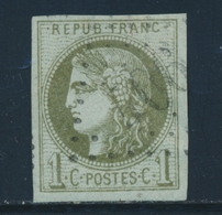 O N°39B - 1c Olive - R2 - Signé Calves - TB - 1870 Emission De Bordeaux