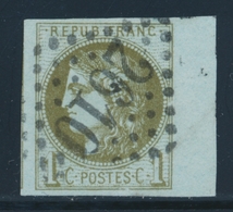 O N°39C - Report 3 - Grd BDF - Léger Pli D'angle - Belle Oblit. GC 2610 - Aspect Luxe - 1870 Ausgabe Bordeaux