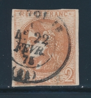 O N°40B - Obl. Càd T17 - TB - 1870 Ausgabe Bordeaux