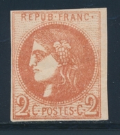 * N°40Ba - 2c Rouge Brique - Signé Et Notifié Calves - TB - 1870 Bordeaux Printing