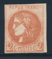 * N°40Ba - 2c Rouge Brique - Signé Et Notifié Calves - TB - 1870 Emissione Di Bordeaux
