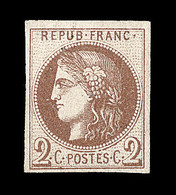 * N°40Bb - 2c Marron - Signé - TB - 1870 Ausgabe Bordeaux