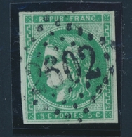 O N°42Bb - émeraude Foncé - Marges Régil. - Signé Brun/Baudot - TF - TB - 1870 Emission De Bordeaux