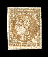 * N°43A - 10c Bistre - Signé Roumet - TB - 1870 Bordeaux Printing