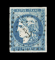 O N°44A - 20c Bleu - Type I - R1 - Obl. Ancre - TB - 1870 Uitgave Van Bordeaux