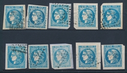 F N°46B (x10) S/petits Fgts - (nuances) - TB - 1870 Ausgabe Bordeaux