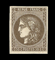 * N°47 - 30c Brun Foncé - TB - 1870 Emission De Bordeaux