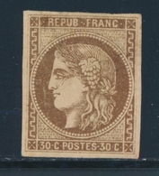 * N°47d - 30c Brun Foncé - Gomme Moyenne - Signé - B/TB - 1870 Bordeaux Printing