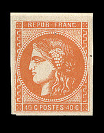 * N°48a - 40c Orange Vif - Petit BDF - Signé Calves - TB - 1870 Emission De Bordeaux