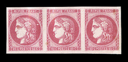 ** N°49 - 80c Rose - Bde De 3 - TB - 1870 Emission De Bordeaux