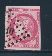 O N°49 - Obl. PC - Belle Nuance - 1 Filet Biseau - Sinon TB - 1870 Bordeaux Printing