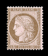 ** N°55b - 15c Brun S/rose - Signé Calves - TB - 1871-1875 Ceres