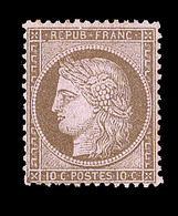 * N°58 - 10c Brun S/rose - Signé A. Brun - TB - 1871-1875 Cérès