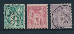 O N°61, 81, 95 - 3 Valeurs - TB - 1876-1878 Sage (Typ I)