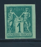 (*) N°61c - 1c Vert - Granet - TB - 1876-1878 Sage (Type I)