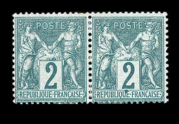 * N°62 - 2c Vert - Paire - TB - 1876-1878 Sage (Tipo I)