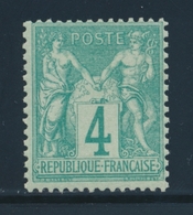 * N°63 - 4c Vert - Signé - TB - 1876-1878 Sage (Typ I)
