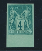 (*) N°63b - 4c Vert Granet - TB - 1876-1878 Sage (Type I)