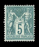 * N°64 - 5c Vert - Signé A. Brun - TB - 1876-1878 Sage (Typ I)