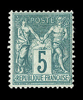 * N°64 - 5c Vert - Signé A. Brun - TB - 1876-1878 Sage (Tipo I)