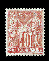 ** N°70 - 40c Rouge Orange - TB Centrage - Signé Calves - Luxe - 1876-1878 Sage (Type I)