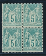 ** N°75 - 5c Vert - Bloc De 4 - TB - 1876-1878 Sage (Typ I)